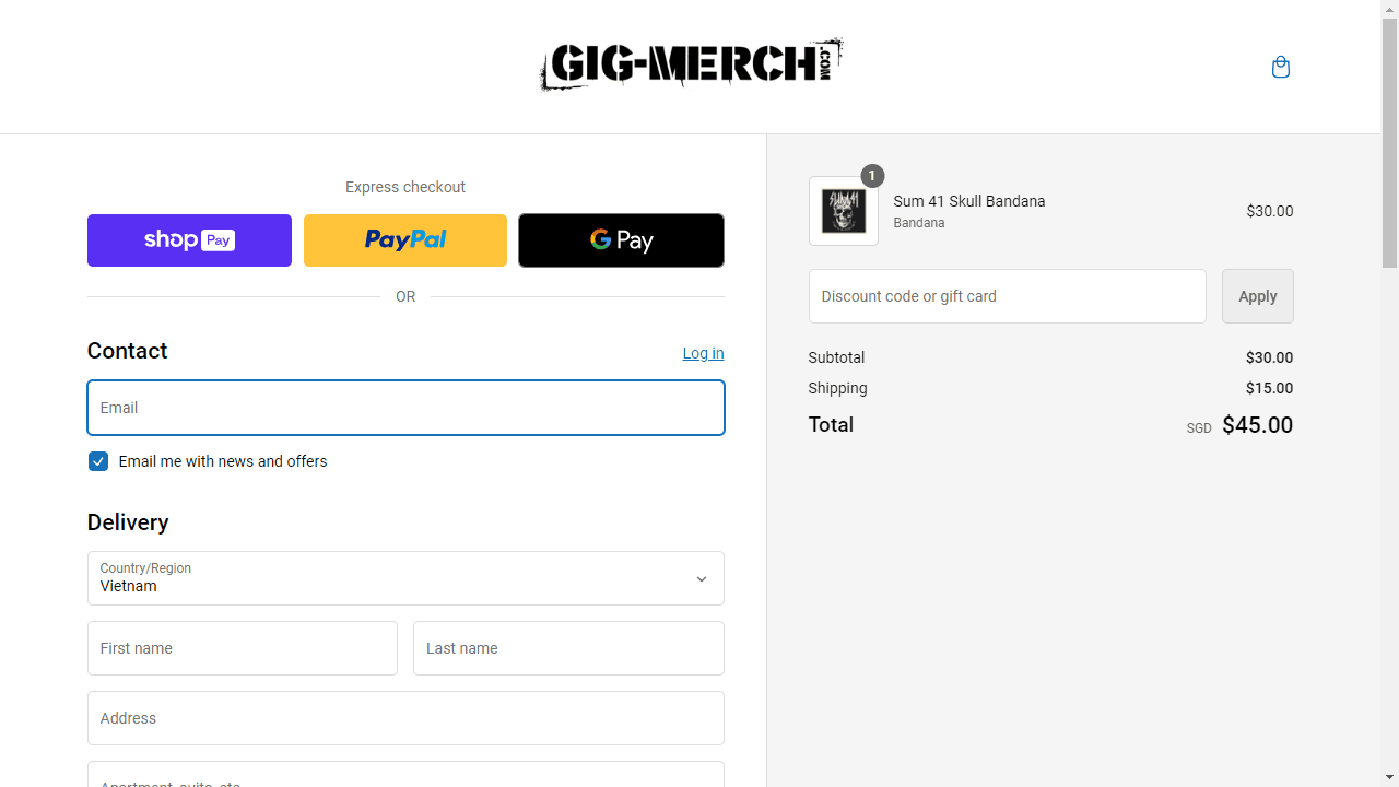 How to apply Gig Merch coupon code